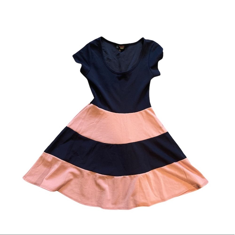 B Famous Navy & Mauve Dress